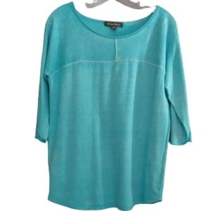 Tommy Bahama Blue Raw Edge 3/4 Sleeve Tee S/P